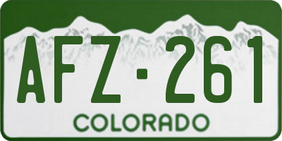 CO license plate AFZ261