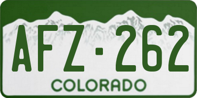 CO license plate AFZ262