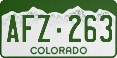 CO license plate AFZ263