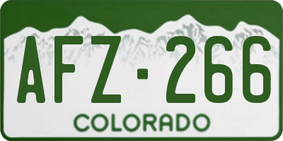 CO license plate AFZ266