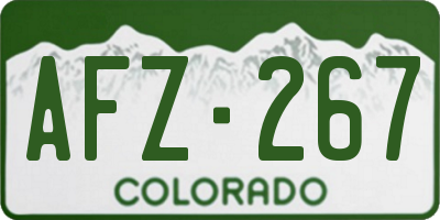 CO license plate AFZ267