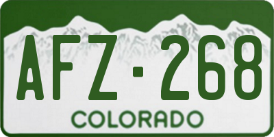 CO license plate AFZ268
