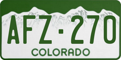 CO license plate AFZ270