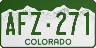 CO license plate AFZ271