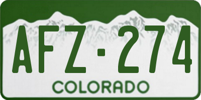 CO license plate AFZ274