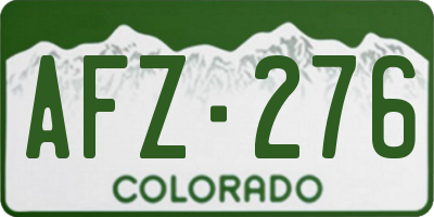 CO license plate AFZ276