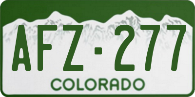 CO license plate AFZ277