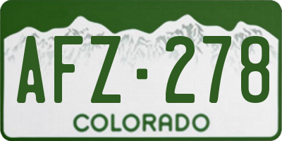 CO license plate AFZ278