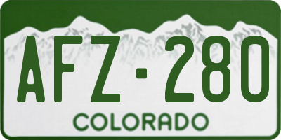 CO license plate AFZ280