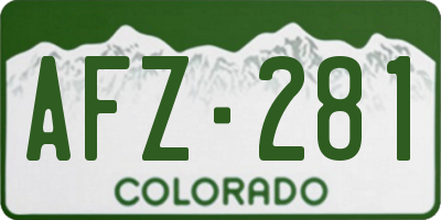 CO license plate AFZ281