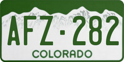 CO license plate AFZ282