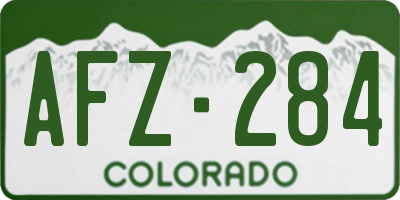 CO license plate AFZ284