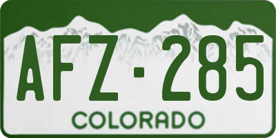 CO license plate AFZ285