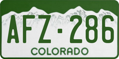 CO license plate AFZ286