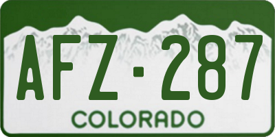 CO license plate AFZ287