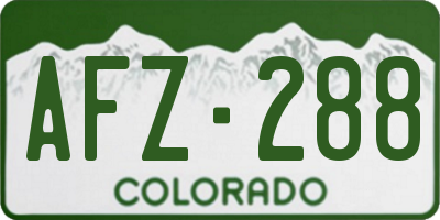 CO license plate AFZ288