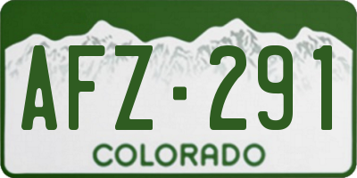 CO license plate AFZ291