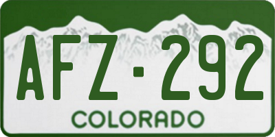 CO license plate AFZ292