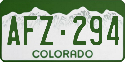 CO license plate AFZ294