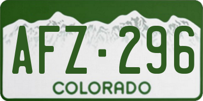 CO license plate AFZ296