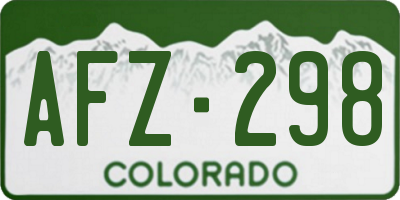 CO license plate AFZ298