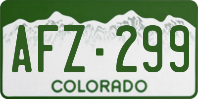 CO license plate AFZ299