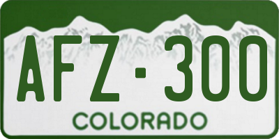 CO license plate AFZ300