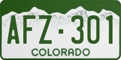 CO license plate AFZ301