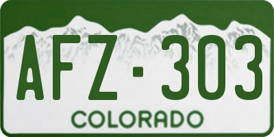 CO license plate AFZ303