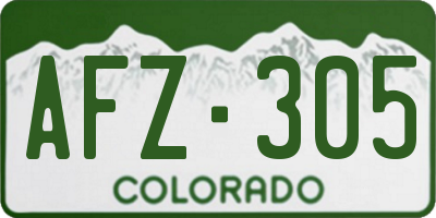 CO license plate AFZ305