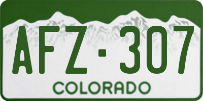 CO license plate AFZ307