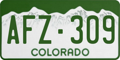 CO license plate AFZ309