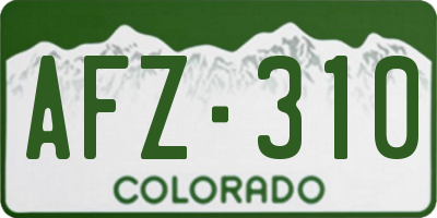 CO license plate AFZ310
