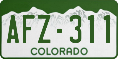 CO license plate AFZ311