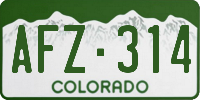CO license plate AFZ314