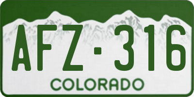 CO license plate AFZ316