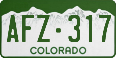 CO license plate AFZ317