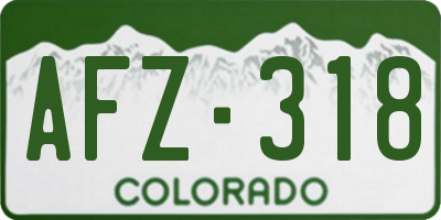 CO license plate AFZ318