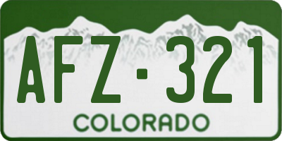 CO license plate AFZ321