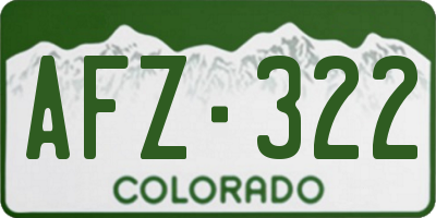 CO license plate AFZ322