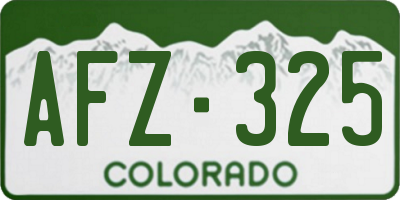 CO license plate AFZ325