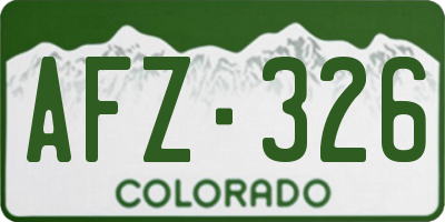 CO license plate AFZ326