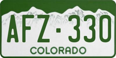 CO license plate AFZ330