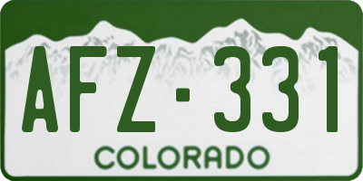 CO license plate AFZ331
