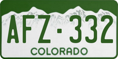 CO license plate AFZ332