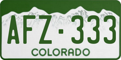 CO license plate AFZ333