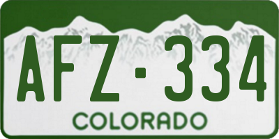 CO license plate AFZ334
