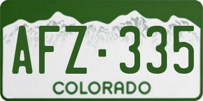 CO license plate AFZ335