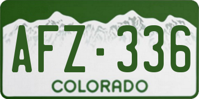 CO license plate AFZ336
