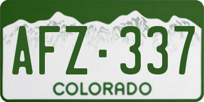CO license plate AFZ337